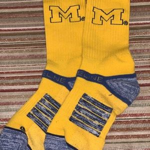 Maize and Blue Univ. of Michigan Socks